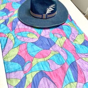 Watercolour SILK boho scarf/wrap w western country vibe